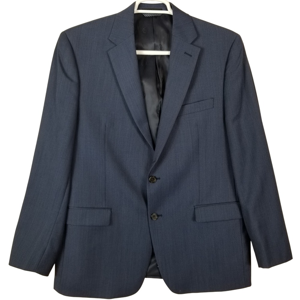 Lauren Ralph Lauren Mens 42R Blue Wool Blend 2 Button Sport Coat Blazer 42 R